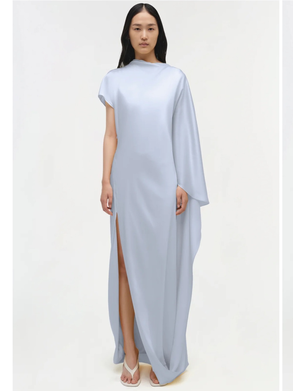 Periwinkle Light Blue One-Shoulder Maxi Dress by SIMKHAI